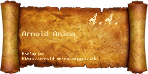 Arnold Anina névjegykártya